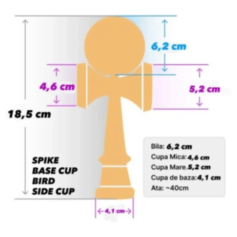Jucarii, Copii si Bebe - Jucarii si jocuri - Jucarii & jocuri educative - Jucarii interactive - Kendama Record Plus Splash editie limitata Aqua Series, base cup, cupe mari, 18,5 cm si o ata cadou - Infinity.ro