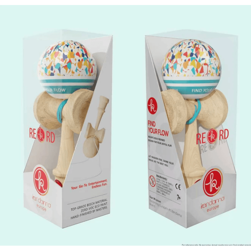 Jucarii, Copii si Bebe - Jucarii si jocuri - Jucarii & jocuri educative - Jucarii interactive - Kendama Record Plus Splash editie limitata Aqua Series, base cup, cupe mari, 18,5 cm si o ata cadou - Infinity.ro