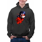 Fashion, accesorii si bijuterii - Barbati - Imbracaminte - Hanorace barbati - Hanorac Barbati Miraculos Buburuza Marinette Ladybug Miraculous, negru, marime XL - Infinity.ro