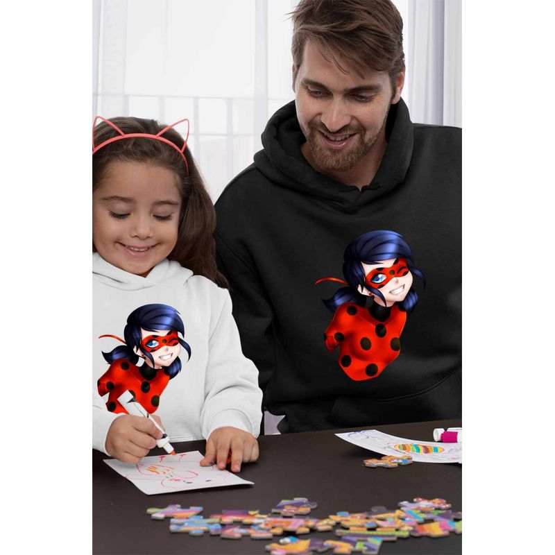 Fashion, accesorii si bijuterii - Barbati - Imbracaminte - Hanorace barbati - Hanorac Barbati Miraculos Buburuza Marinette Ladybug Miraculous, negru, marime XL - Infinity.ro