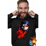 Fashion, accesorii si bijuterii - Barbati - Imbracaminte - Hanorace barbati - Hanorac Barbati Miraculos Buburuza Marinette Ladybug Miraculous, negru, marime XL - Infinity.ro