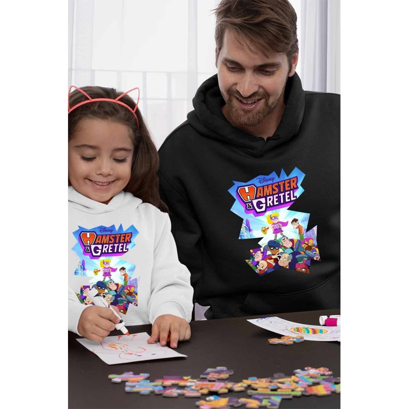 Fashion, accesorii si bijuterii - Barbati - Imbracaminte - Hanorace barbati - Hanorac Barbati Hamster Gretel Desen Animat, negru, marime 2XL - Infinity.ro