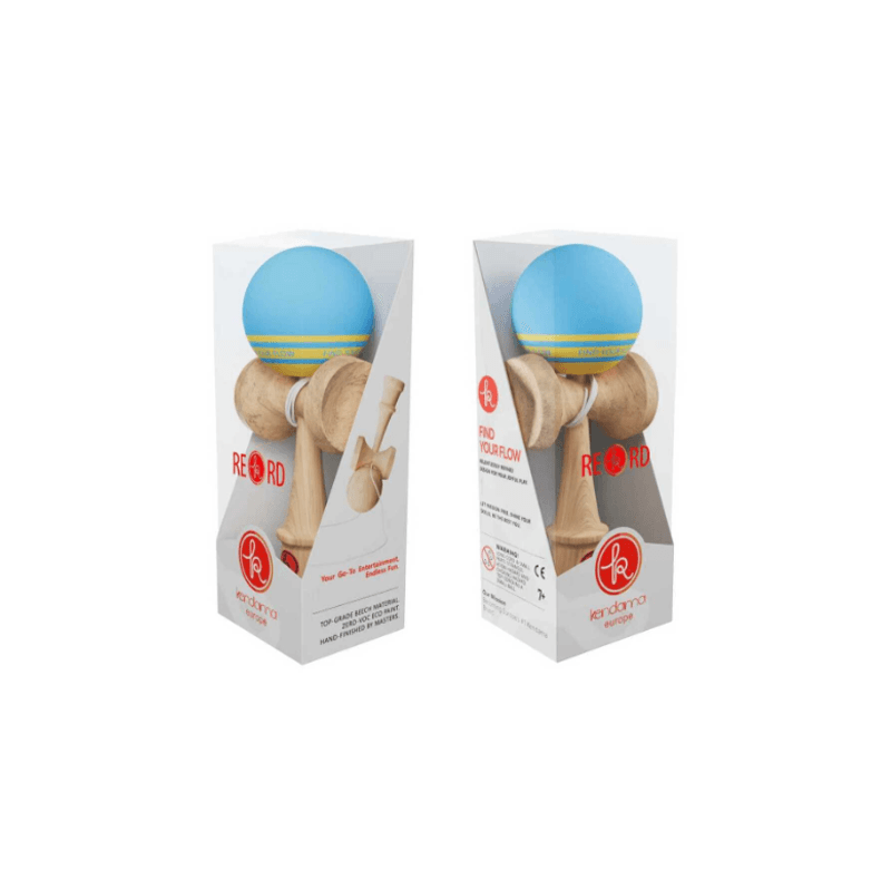 Jucarii, Copii si Bebe - Jucarii si jocuri - Jucarii & jocuri educative - Jucarii interactive - Kendama Record albastru deschis, base cup, cupe mari, 18,5 cm + set ata cadou albastru deschis - Infinity.ro