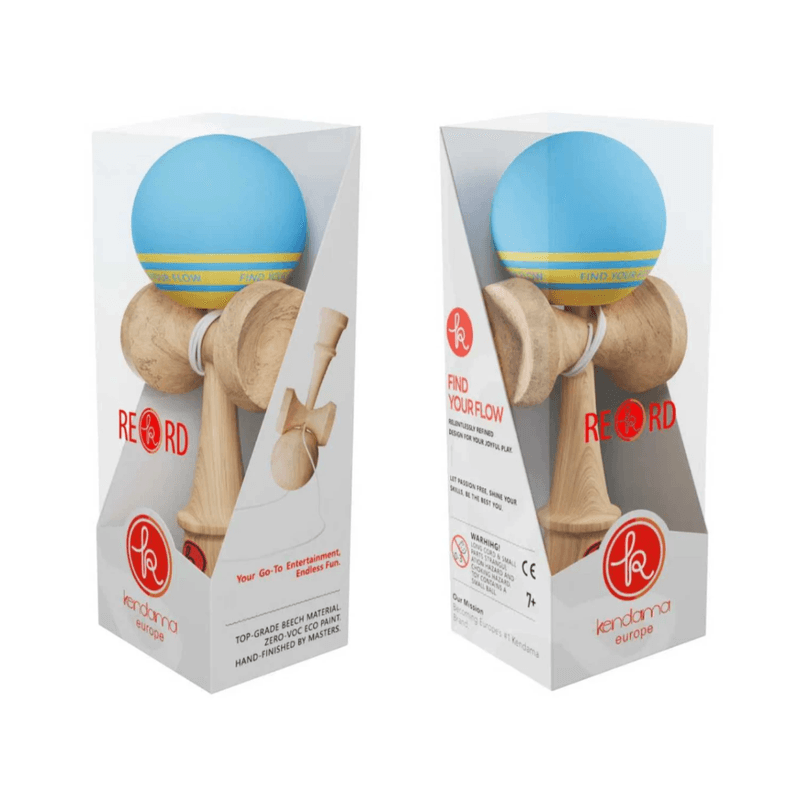 Jucarii, Copii si Bebe - Jucarii si jocuri - Jucarii & jocuri educative - Jucarii interactive - Kendama Record Plus Blue, Base cup, 18,5 cm, cupe mari si set ata cadou - Infinity.ro