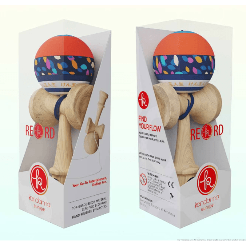 Jucarii, Copii si Bebe - Jucarii si jocuri - Jucarii & jocuri educative - Jucarii interactive - Kendama Tensei Portocalie, Profi, Cupe Mari, 18,5 cm si o ata de rezerva - Infinity.ro