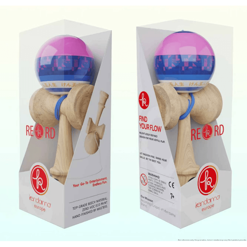 Jucarii, Copii si Bebe - Jucarii si jocuri - Jucarii & jocuri educative - Jucarii interactive - Kendama Tensei roz, profi, marime mare 18,5 cm, cupe mari, base cup si o ata de rezerva - Infinity.ro