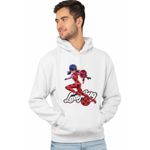 Fashion, accesorii si bijuterii - Barbati - Imbracaminte - Hanorace barbati - Hanorac Barbati Buburuza Marinette Tikki Ladybug Miraculos, alb, marime XL - Infinity.ro