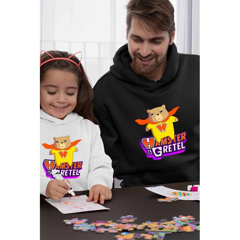 Fashion, accesorii si bijuterii - Barbati - Imbracaminte - Hanorace barbati - Hanorac Barbati Hamster Gretel Super Erou, negru, marime L - Infinity.ro