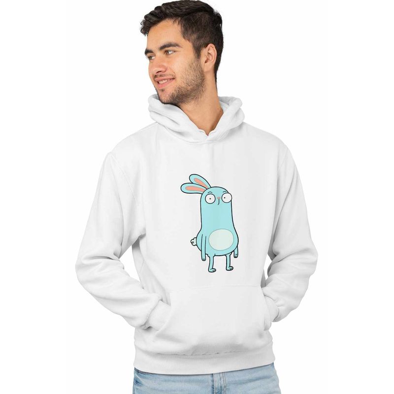 Fashion, accesorii si bijuterii - Barbati - Imbracaminte - Hanorace barbati - Hanorac Barbati Barry Buns Kiff Desen Animat, alb, marime XL - Infinity.ro