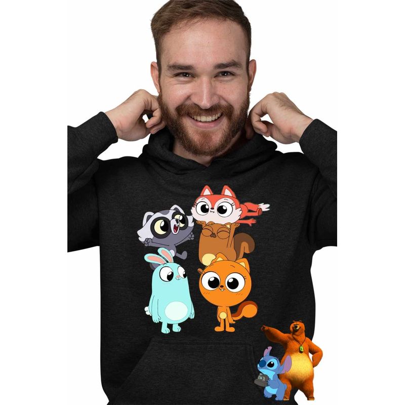 Fashion, accesorii si bijuterii - Barbati - Imbracaminte - Hanorace barbati - Hanorac Barbati Kiff Chibi Toti Anime, negru, marime XL - Infinity.ro