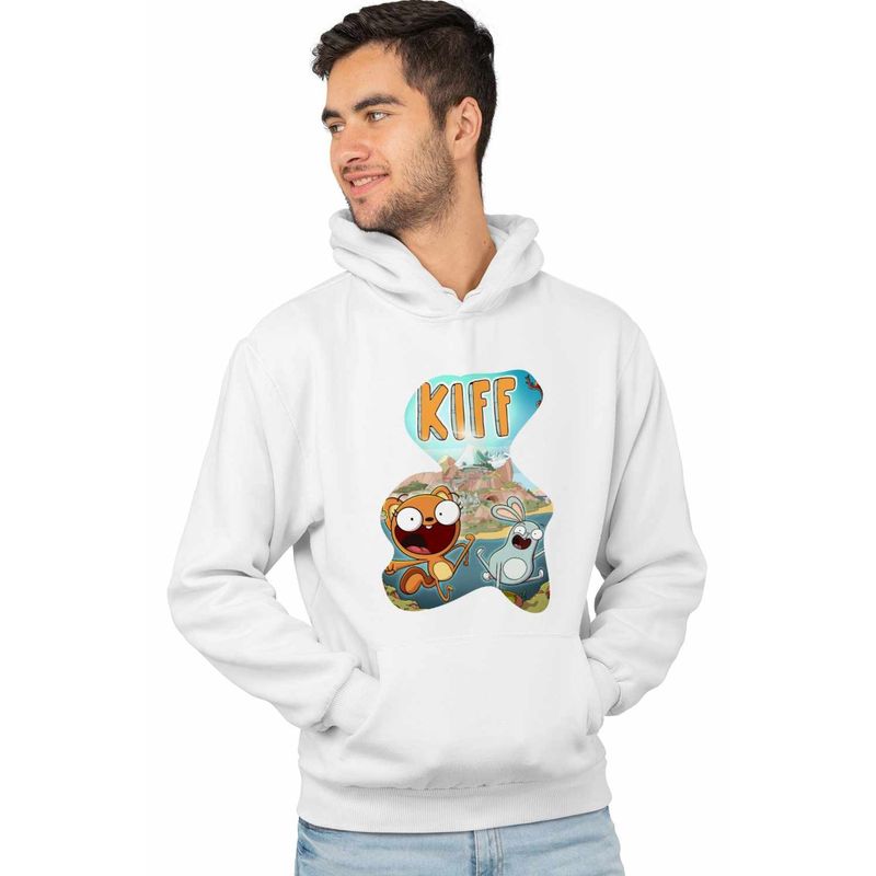 Fashion, accesorii si bijuterii - Barbati - Imbracaminte - Hanorace barbati - Hanorac Barbati Kiff Desene Animate, alb, marime 2XL - Infinity.ro