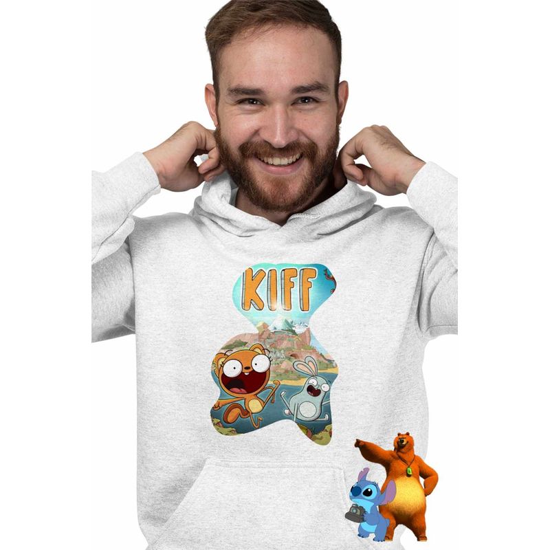 Fashion, accesorii si bijuterii - Barbati - Imbracaminte - Hanorace barbati - Hanorac Barbati Kiff Desene Animate, alb, marime 2XL - Infinity.ro