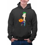 Fashion, accesorii si bijuterii - Barbati - Imbracaminte - Hanorace barbati - Hanorac Barbati Phineas si Ferb Skateboard, negru, marime L - Infinity.ro