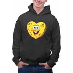 Fashion, accesorii si bijuterii - Barbati - Imbracaminte - Hanorace barbati - Hanorac Barbati Sponge Bob Inima SpongeBoo Pantaloni Patrati, negru, marime 3XL - Infinity.ro