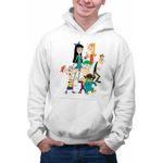 Fashion, accesorii si bijuterii - Barbati - Imbracaminte - Hanorace barbati - Hanorac Barbati Phinead Ferb Toata Trupa Desen Animat, alb, marime M - Infinity.ro