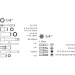 Casa si Gradina - Constructii - Scule de mana si unelte - Chei si truse chei - Set chei tubulare 45 de piese, EXTOL, 1/4", CrV, 8818360, PH1-2-3, T10-40 - Infinity.ro