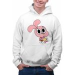Fashion, accesorii si bijuterii - Barbati - Imbracaminte - Hanorace barbati - Hanorac Barbati Gumball Anais Watterson, alb, marime L - Infinity.ro