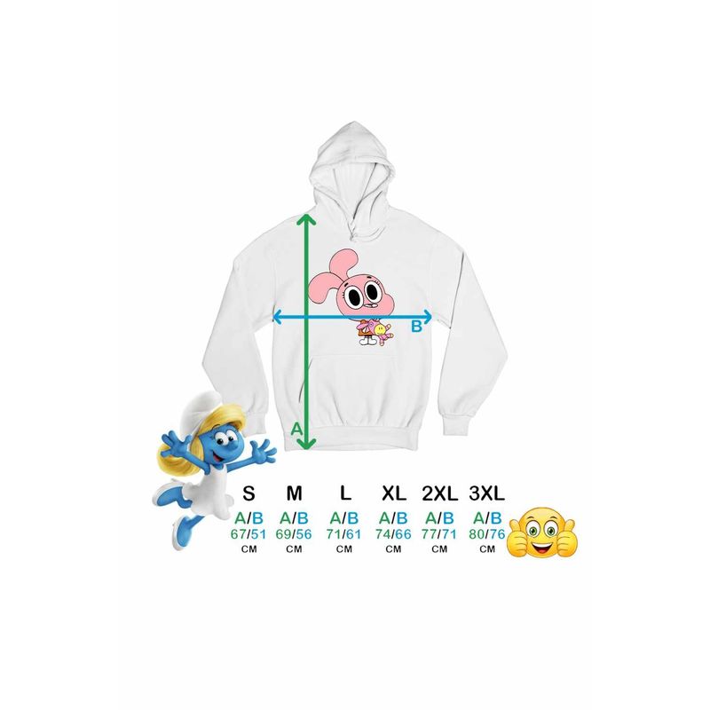Fashion, accesorii si bijuterii - Barbati - Imbracaminte - Hanorace barbati - Hanorac Barbati Gumball Anais Watterson, alb, marime L - Infinity.ro