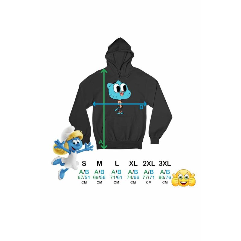 Fashion, accesorii si bijuterii - Barbati - Imbracaminte - Hanorace barbati - Hanorac Barbati Gumball Desene Animate, negru, marime XL - Infinity.ro