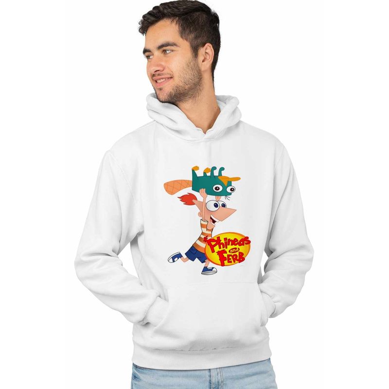 Fashion, accesorii si bijuterii - Barbati - Imbracaminte - Hanorace barbati - Hanorac Barbati Phineas si Ferb Dublat Perry Alearga, alb, marime L - Infinity.ro