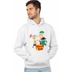 Fashion, accesorii si bijuterii - Barbati - Imbracaminte - Hanorace barbati - Hanorac Barbati Phineas Ferb Perry Pineas Fineas, alb, marime XL - Infinity.ro