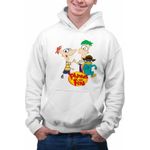 Fashion, accesorii si bijuterii - Barbati - Imbracaminte - Hanorace barbati - Hanorac Barbati Phineas Ferb Perry Pineas Fineas, alb, marime XL - Infinity.ro