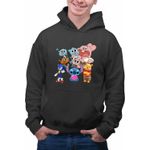 Fashion, accesorii si bijuterii - Barbati - Imbracaminte - Hanorace barbati - Hanorac Barbati Gumball Stitch Sonic Winnie, negru, marime L - Infinity.ro