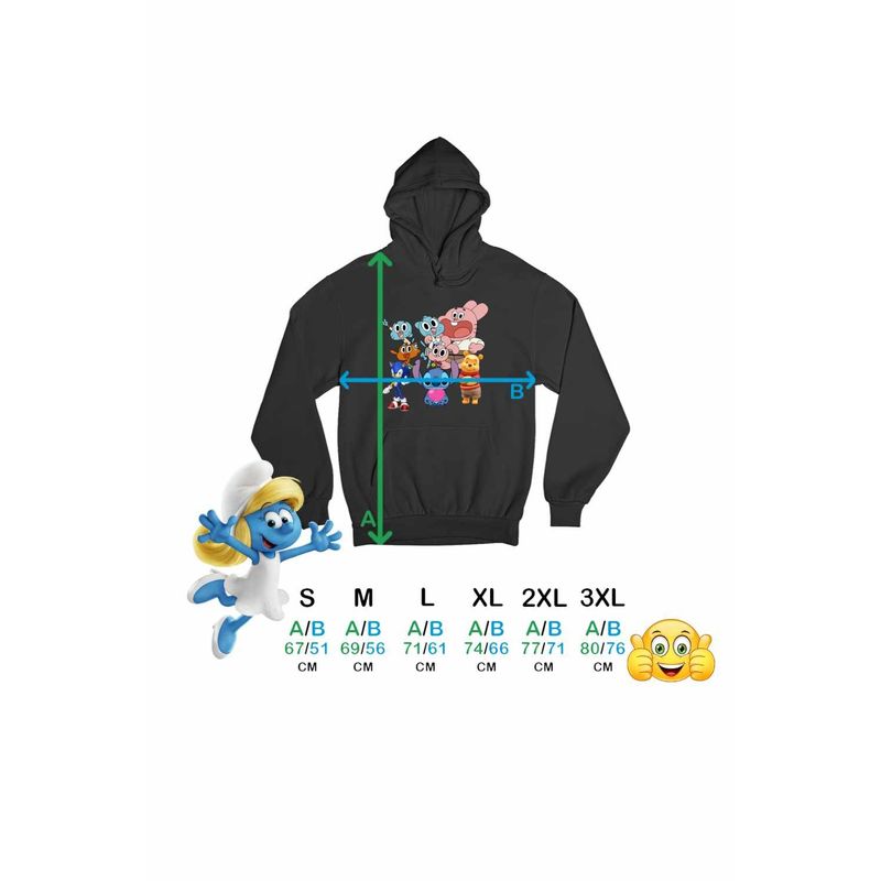 Fashion, accesorii si bijuterii - Barbati - Imbracaminte - Hanorace barbati - Hanorac Barbati Gumball Stitch Sonic Winnie, negru, marime L - Infinity.ro