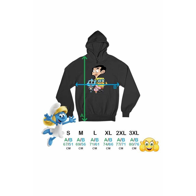 Fashion, accesorii si bijuterii - Barbati - Imbracaminte - Hanorace barbati - Hanorac Barbati Gumball Mr Bean SpongeBob, negru, marime 3XL - Infinity.ro