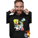 Fashion, accesorii si bijuterii - Barbati - Imbracaminte - Hanorace barbati - Hanorac Barbati SpongeBob Pantaloni Patrati Desene Animate, negru, marime 3XL - Infinity.ro