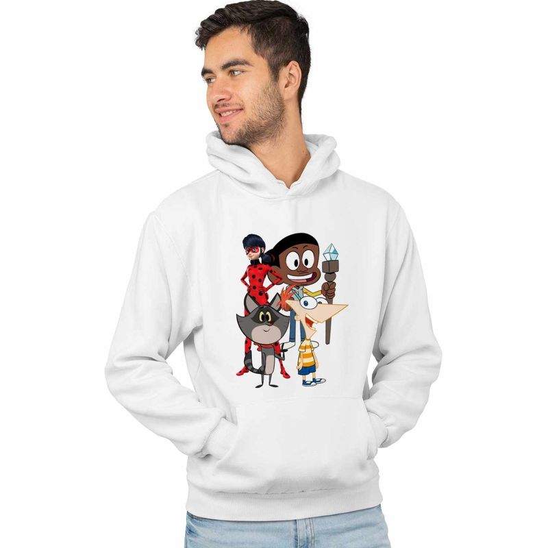 Fashion, accesorii si bijuterii - Barbati - Imbracaminte - Hanorace barbati - Hanorac Barbati Craig Taffy Buburuza Phineas, alb, marime 3XL - Infinity.ro