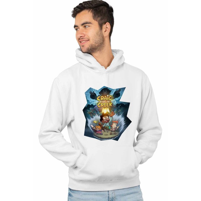 Fashion, accesorii si bijuterii - Barbati - Imbracaminte - Hanorace barbati - Hanorac Barbati Craig Dumbrava Cartoon Network, alb, marime 2XL - Infinity.ro
