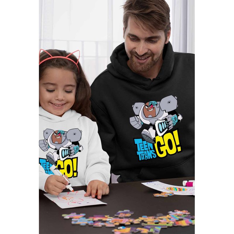 Fashion, accesorii si bijuterii - Barbati - Imbracaminte - Hanorace barbati - Hanorac Barbati Cyborg Tineri Titani Teen Titans Go, negru, marime 3XL - Infinity.ro