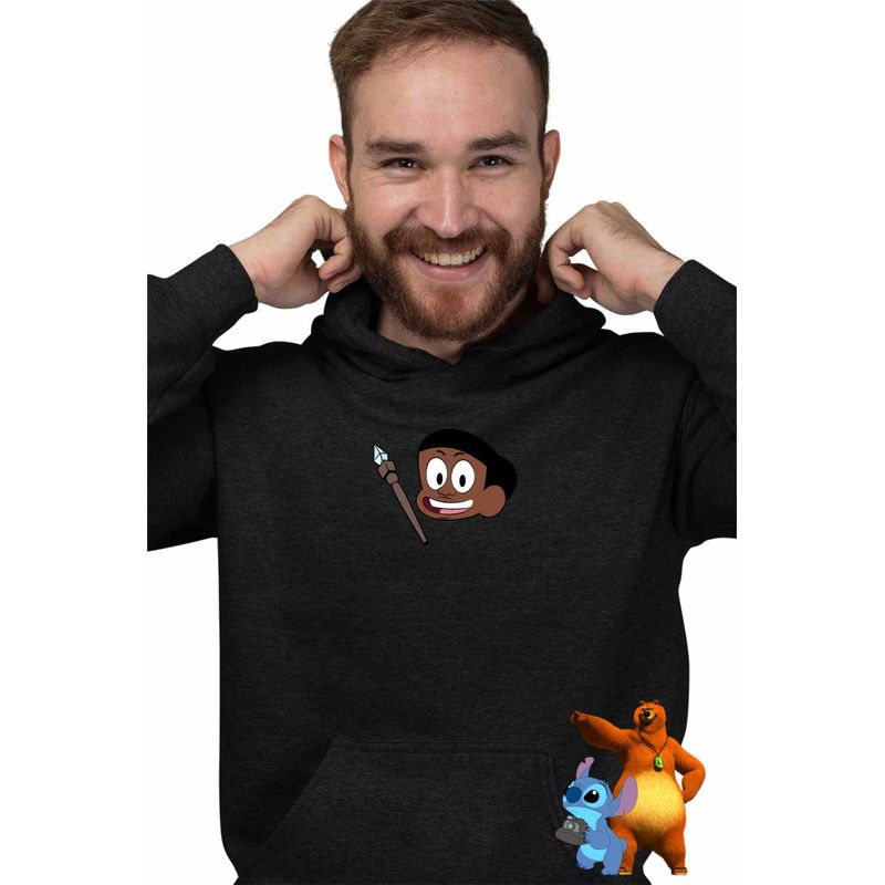 Fashion, accesorii si bijuterii - Barbati - Imbracaminte - Hanorace barbati - Hanorac Barbati Desene Craig Dumbrava Cercetasi, negru, marime XL - Infinity.ro