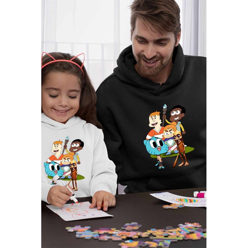 Fashion, accesorii si bijuterii - Barbati - Imbracaminte - Hanorace barbati - Hanorac Barbati Craig si Dumbrava Gumball Tung Sahur, negru, marime M - Infinity.ro
