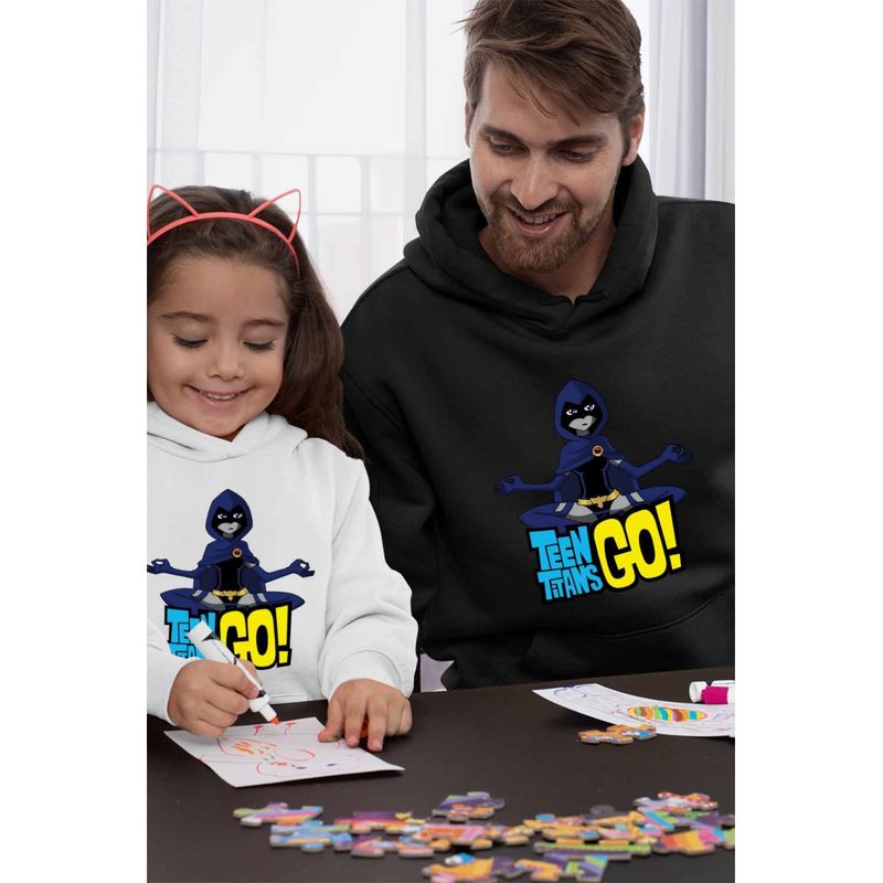 Fashion, accesorii si bijuterii - Barbati - Imbracaminte - Hanorace barbati - Hanorac Barbati Raven Mediteaza Tineri Titani, negru, marime S - Infinity.ro