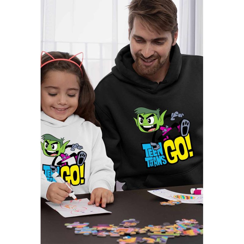 Fashion, accesorii si bijuterii - Barbati - Imbracaminte - Hanorace barbati - Hanorac Barbati Beast Haideti Tineri Titani, negru, marime L - Infinity.ro