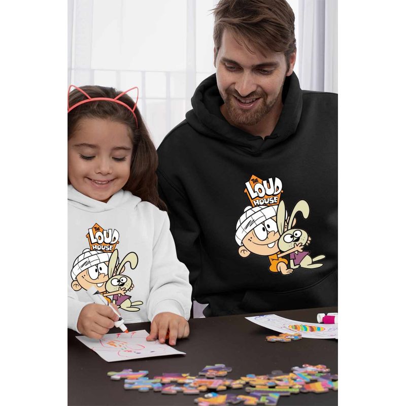Fashion, accesorii si bijuterii - Barbati - Imbracaminte - Hanorace barbati - Hanorac Barbati Casa Loud Lincoln Bebelus, negru, marime XL - Infinity.ro