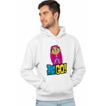 Fashion, accesorii si bijuterii - Barbati - Imbracaminte - Hanorace barbati - Hanorac Barbati Starfire Tineri Titani Teen Titans Go, alb, marime S - Infinity.ro