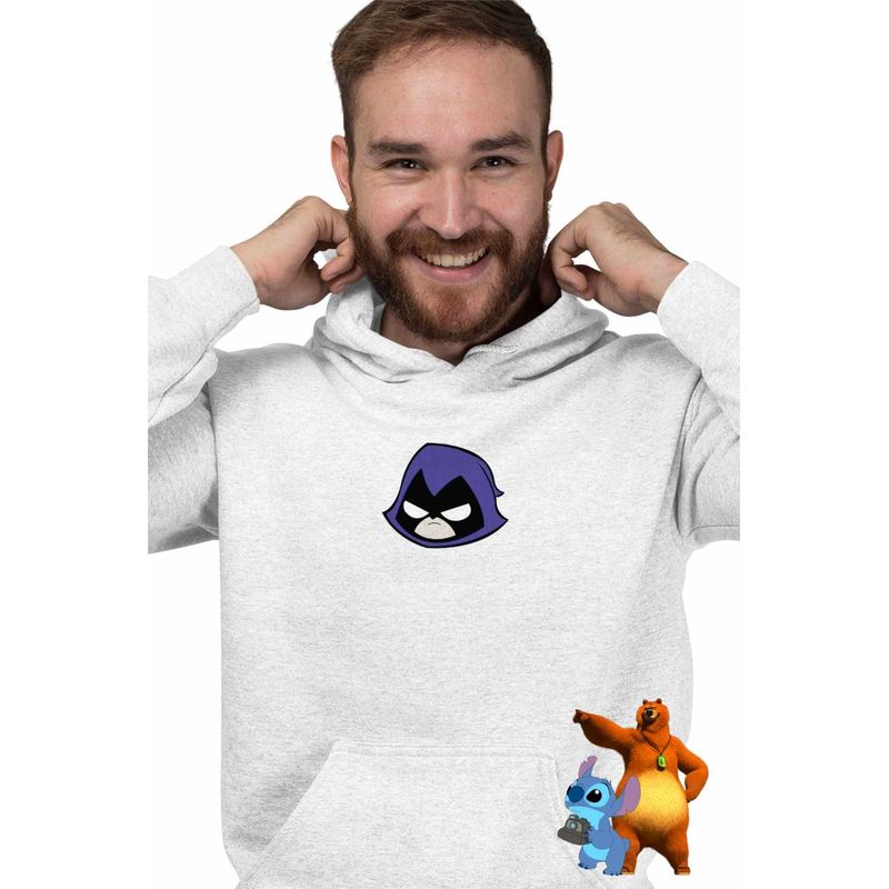 Fashion, accesorii si bijuterii - Barbati - Imbracaminte - Hanorace barbati - Hanorac Barbati Raven Spirit Haideti Tineri Titani, alb, marime 2XL - Infinity.ro