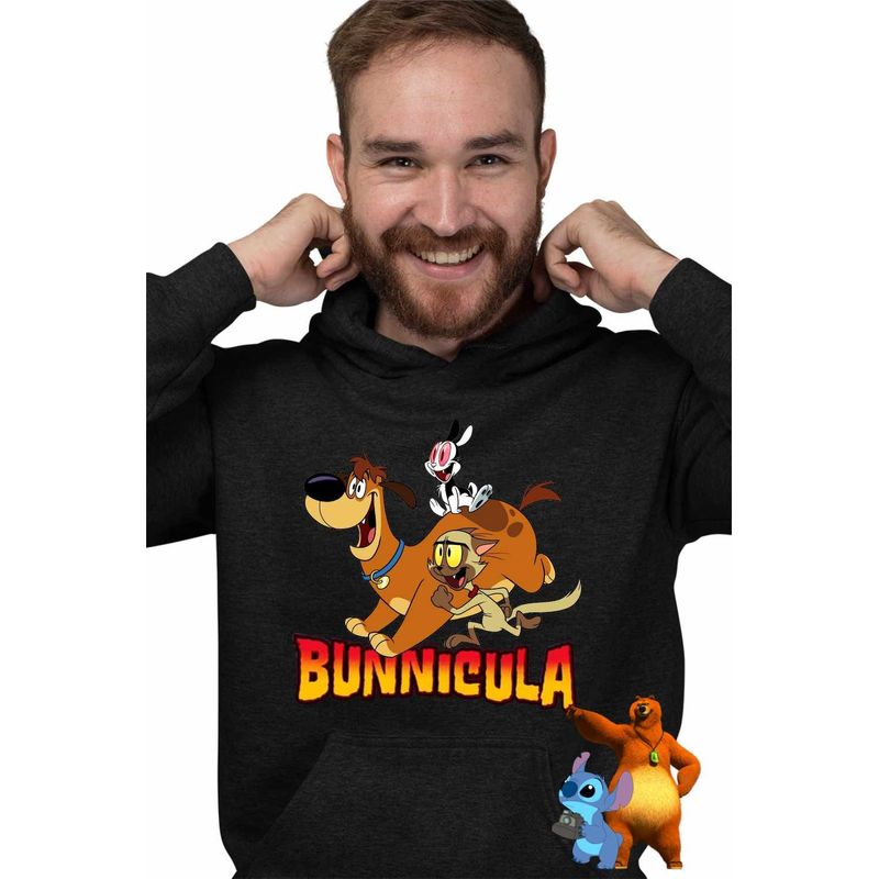 Fashion, accesorii si bijuterii - Barbati - Imbracaminte - Hanorace barbati - Hanorac Barbati Bunnicula Draculas Vampirul Iepuras, negru, marime 3XL - Infinity.ro
