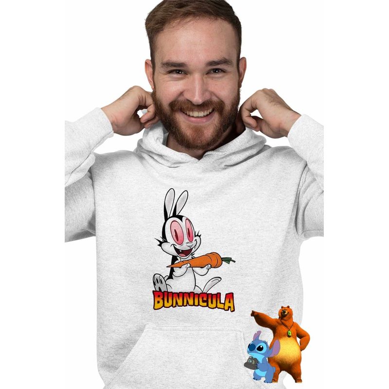 Fashion, accesorii si bijuterii - Barbati - Imbracaminte - Hanorace barbati - Hanorac Barbati Draculas Vampirul Iepuras, alb, marime 2XL - Infinity.ro