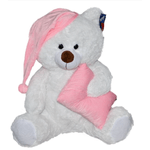 Jucarii, Copii si Bebe - Jucarii si jocuri - Jucarii de plus - Ursulet de plus alb cu caciula, 40-60 cm - Infinity.ro