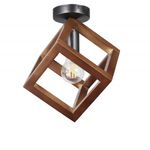 Casa si Gradina - Corpuri si surse de iluminat - Plafoniere, aplice si spoturi - Plafoniera Rhombus KL101051, 1xE27, neagra+maro, IP20, Klausen - Infinity.ro