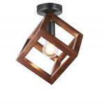 Casa si Gradina - Corpuri si surse de iluminat - Plafoniere, aplice si spoturi - Plafoniera Rhombus KL101051, 1xE27, neagra+maro, IP20, Klausen - Infinity.ro