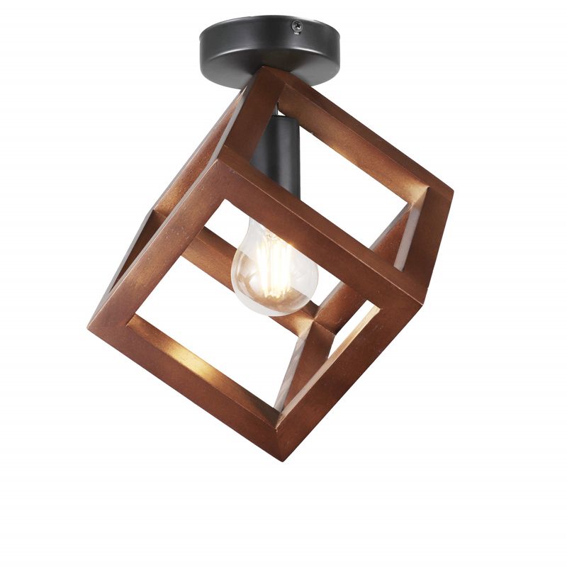 Casa si Gradina - Corpuri si surse de iluminat - Plafoniere, aplice si spoturi - Plafoniera Rhombus KL101051, 1xE27, neagra+maro, IP20, Klausen - Infinity.ro