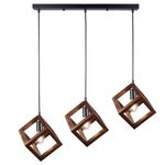 Casa si Gradina - Corpuri si surse de iluminat - Lustre si pendule - Lustra Rhombus KL113015, 3xE27, neagra+maro, IP20, Klausen - Infinity.ro