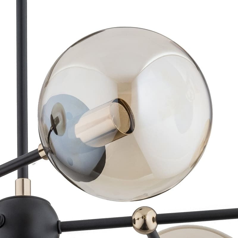 Casa si Gradina - Corpuri si surse de iluminat - Lustre si pendule - Lustra Arms KL106011, 6xE14, ambra+neagra, IP20, Klausen - Infinity.ro