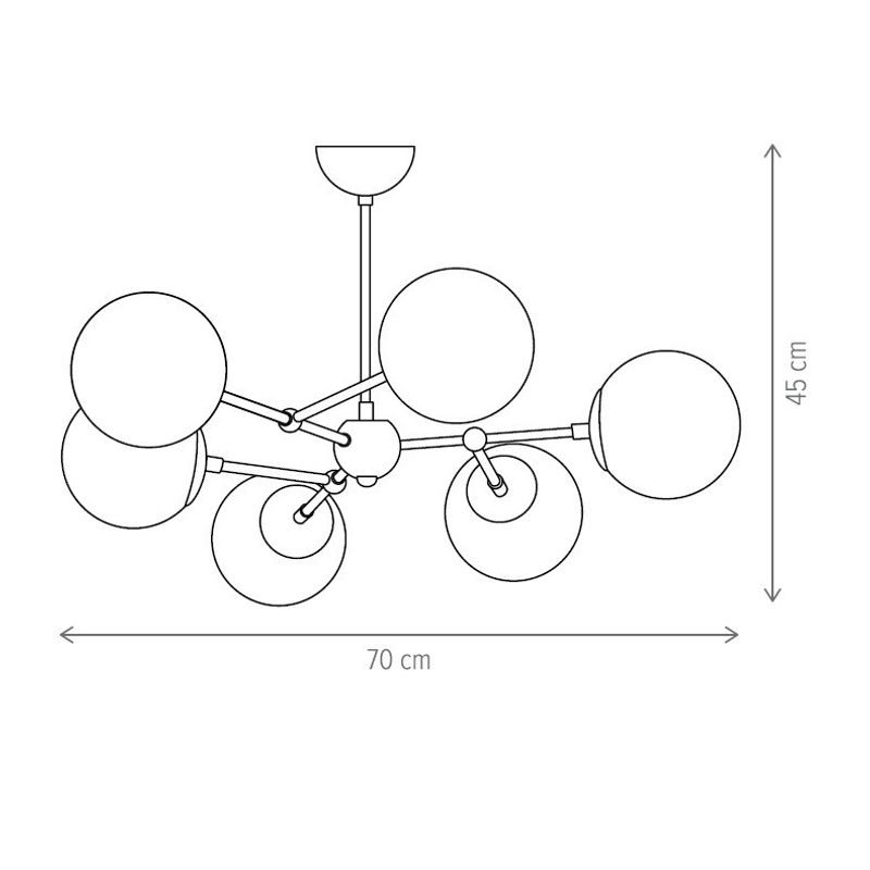Casa si Gradina - Corpuri si surse de iluminat - Lustre si pendule - Lustra Arms KL106011, 6xE14, ambra+neagra, IP20, Klausen - Infinity.ro