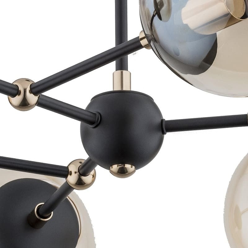 Casa si Gradina - Corpuri si surse de iluminat - Lustre si pendule - Lustra Arms KL106011, 6xE14, ambra+neagra, IP20, Klausen - Infinity.ro